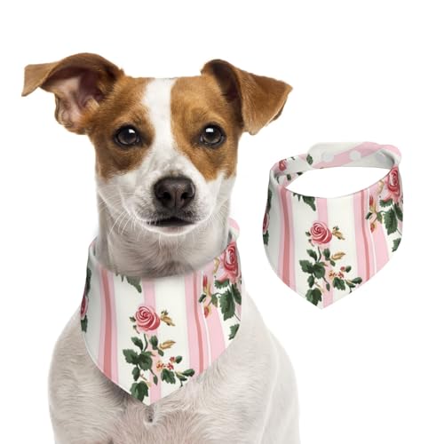 BoltPack Dreieckstuch mit Blumendruck, niedliches Hundehalstuch, verstellbar, mit Druckknöpfen, für Hunde, Welpen, Katzen von Boltpack