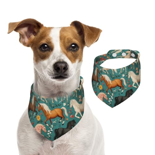 BoltPack Dreieckstuch mit Blumenmuster, niedliches Hundehalstuch, verstellbar, mit Druckknöpfen, für Hunde, Welpen, Katzen von Boltpack
