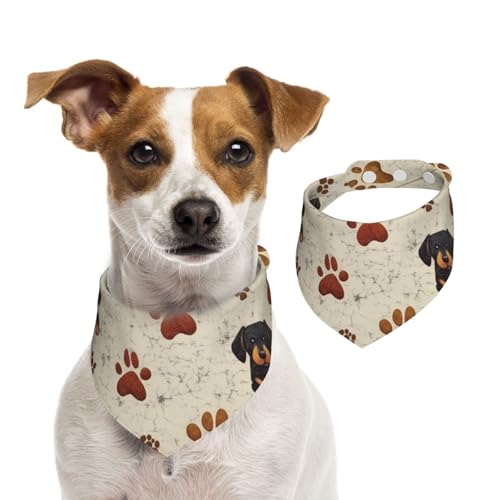 BoltPack Dreieckstuch mit Dackel-Aufdruck, niedliches Hundehalstuch, verstellbar, mit Druckknöpfen, für Hunde, Welpen, Katzen von Boltpack