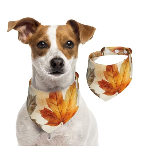 BoltPack Dreieckstuch mit Herbst-Ahornblatt-Aufdruck, niedliches Hundehalstuch, verstellbar, mit Druckknöpfen, für Hunde, Welpen, Katzen von Boltpack