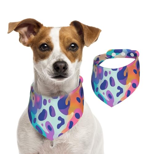 BoltPack Dreieckstuch mit Leoparden-Motiv, niedliches Hundehalstuch, verstellbar, mit Druckknöpfen, für Hunde, Welpen, Katzen von Boltpack