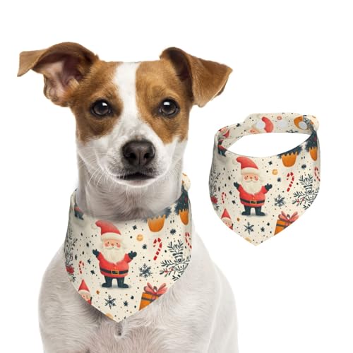 BoltPack Dreieckstuch mit Weihnachtsdruck, niedliches Hundehalstuch, verstellbar, mit Druckknöpfen, für Hunde, Welpen, Katzen von Boltpack
