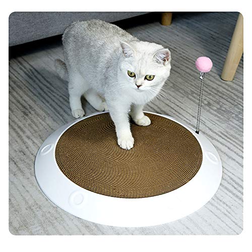 D92DS Katzen Kratzbrett mit Glockenball – Faltbare Kratzmatte & Spielzeug, Rundes Katzenspielzeug Bett aus hochwertigem Wellpappenpapier, 45 x 45 x 43 cm D92DS Katzen Kratzbrett mit Glockenball – Faltbare Kratzmatte & Spielzeug, Rundes Katzenspielzeug Bett aus hochwertigem Wellpappenpapier, 45 x 45 x 43 cm von Bolwins