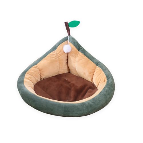 Katzenbetten, Haustierbett Schöne katzenbett Tierbett Avocado-Hundekatzenbett Katzenhöhle Süßes rutschfeste Unterseite Haustierbett für Katzen Welpen für alle Jahreszeiten (L-58x32cm, Dunkelgrün) von BomDog