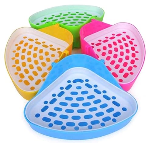 Bomclap Kaninchen Pee Corner Dreieck Toilette Durable Pet Wurf Tablett - zufällige Farbe von Bomclap