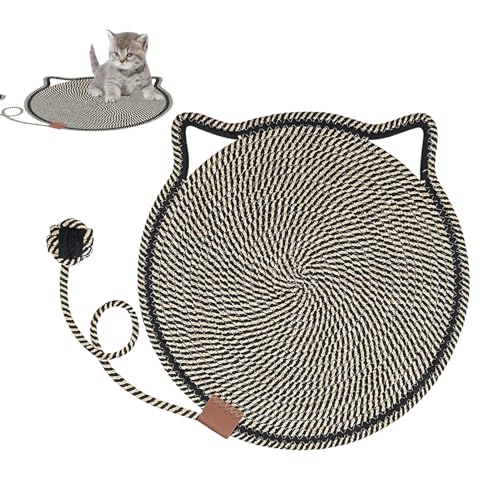 Bomefoi Katzen Kratzpad,Runder Horizontaler Kratzer mit Ball Spielzeug,Haustierzubehör Mit Ohrenhaken Katzenbett - Für Haus Wohnung Wohnzimmer Schlafzimmer Sofa Teppich Ecke Wand Tür von Bomefoi