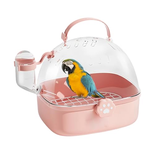 Bomefoi Vogel Reise Transportbox | PVC Kleintierbox mit Trinkflasche | Geräumige Tragutensilien für Haustiervögel | Für Chinchillas, Aras, Conures, Nymphensittiche, Spatzen, Igel, Wellensittiche, von Bomefoi