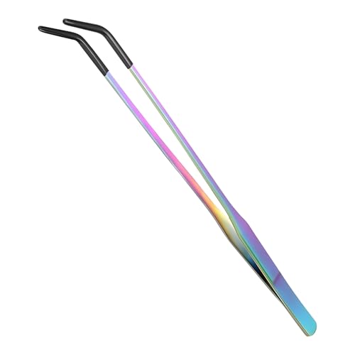 BommFu Fütterpinzette - Terrarium Zubehör - Mit rutschfestem Silikonkopf, Zubehör und Werkzeuge für die Haltung von Echsen, Aquarienpflanzen, Spinnen, im Terrarium und Schlangen als Haustiere von BommFu