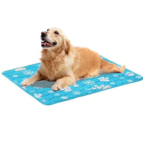 BommFu Hundekühlmatte,Faltbare -Seide Unterlage - Klappbare 60x50 cm Matte Für Wohnung Balkon Terrasse Schlafzimmer von BommFu