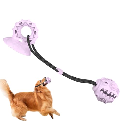 BommFu Hundespielzeug-Futterspenderball | Saugnapf-Ball-Hundespielzeug | Interaktiver Slow-Feeder-Leckereiball | Unzerstörbares Hundespielzeug Für Aggressive Kauer - Zahnreinigungsball Für Hunde von BommFu