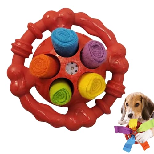 BommFu Schnüffelball Für Hunde | Hundespielzeug Zur Gehirnstimulation | Intelligenzförderndes Futter-Suchspiel Mit Herausforderndem Schnüffeltraining Gegen Langeweile Für Kauen, Lecken & Geruchssinn von BommFu