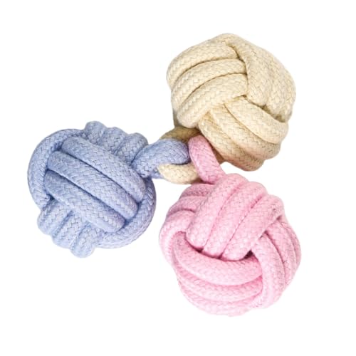 Seilballspielzeug,Hundeseilballspielzeug, Kauwattebällchen, Hundeknotenball-Seilspielzeug, Hunde-Kauspielzeug aus Baumwolle zum Zahnen, bequemer Baumwoll-Kauknotenball für die Zahnreinigung Seilballspielzeug,Hundeseilballspielzeug, Kauwattebällchen, Hundeknotenball-Seilspielzeug, Hunde-Kauspielzeug aus Baumwolle zum Zahnen, bequemer Baumwoll-Kauknotenball für die Zahnreinigung von BommFu