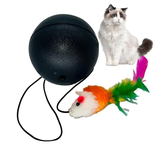 Intelligentes Interaktives Katzenspielzeug | Interaktives Katzenspielzeug Mit Plüschmaus | Katzenspielzeug Für Wohnungskatzen | Smart Sensing Kätzchenspielzeug - Automatisch Beweglicher Ball von BommFu