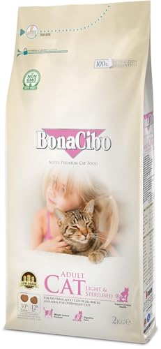 BONACIBO - Erwachsene Katzen - Huhn - für sterilisierte und übergewichtige Katzen - Trockenfutter - 2 Kg von Bonacibo