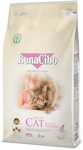 BONACIBO - Erwachsene Katzen - Huhn - für sterilisierte und übergewichtige Katzen - Trockenfutter - 5 Kg von Bonacibo