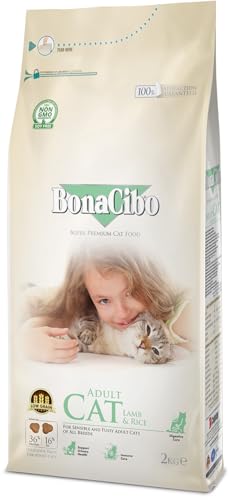 BONACIBO - Erwachsene Katzen - Lamm mit Reis - Trockenfutter - Sensitiv - 2 kg von Bonacibo