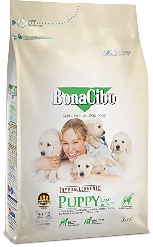 BONACIBO Hundefutter für Welpen | Super Premium Welpenfutter Aller rassen bis zu 1 Jahr | Lamm und Reis | 3 KG von Bonacibo