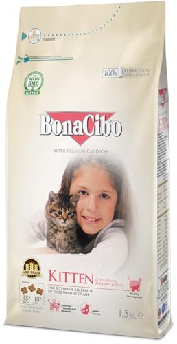BONACIBO - Kätzchen - Huhn und Sardellen mit Reis - Trockenfutter - 1,5 kg von Bonacibo
