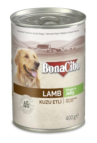 BONACIBO Nassfutter für Ausgewachsene Hunde | Super Premium Nassfutter für Erwachsene Hunde Aller Rassen | Lamm | 400 Gramm von Bonacibo