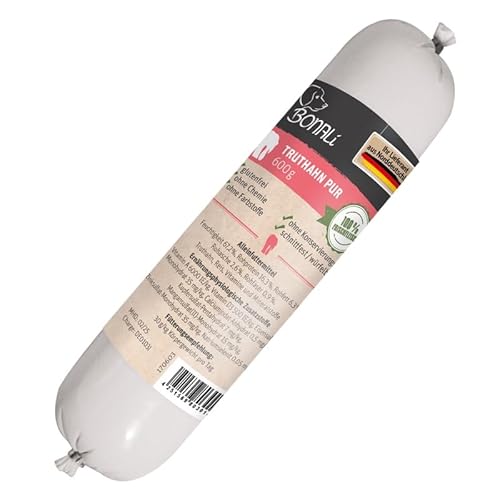 Hundewurst Truthahn schnittfest 600g 12 Stück Sparpack von Bonali