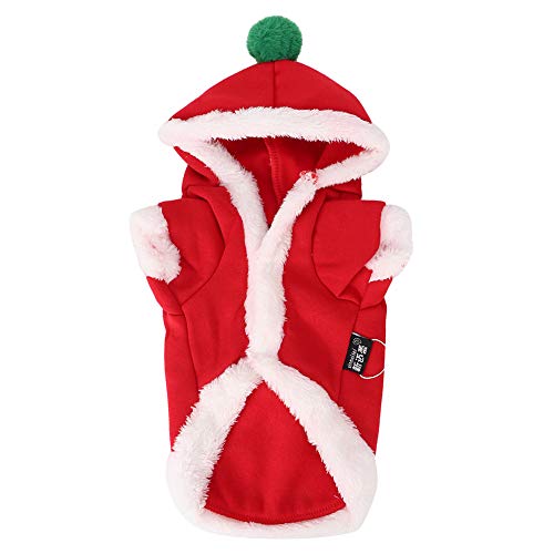 Bonbela Haustierhundkleidung Hundebekleidung Hunde -Outfit Baumwoll Weihnachtskostüm Hoodie Weich für Hundekatze mit Knöpfen Easy Keeing (L) von Bonbela