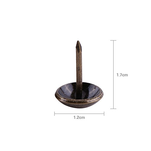 Bonbela Metall Etikett Nagel 100 Stück Vintage Floor Nagel Bronze Metall Etikett Möbelsofa Sofa Schuhtür Tür Dekorative Tack Zucht (12 * 17mm) von Bonbela
