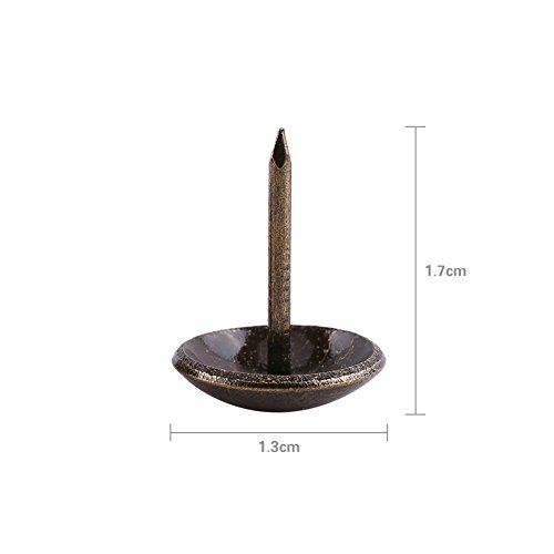 Bonbela Metall Etikett Nagel 100 Stück Vintage Floor Nagel Bronze Metall Etikett Möbelsofa Sofa Schuhtür Tür Dekorative Tack Zucht (13 * 17mm) von Bonbela