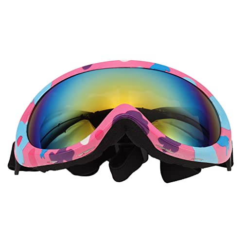 Hunde Sonnenbrille Hundebrille mit Verstellbarer Gurthundbrillen Haustiergläser UV -Schutz Winproof für Hunde Rotes Objektiv (Rosa Blauer Rahmen) von Bonbela
