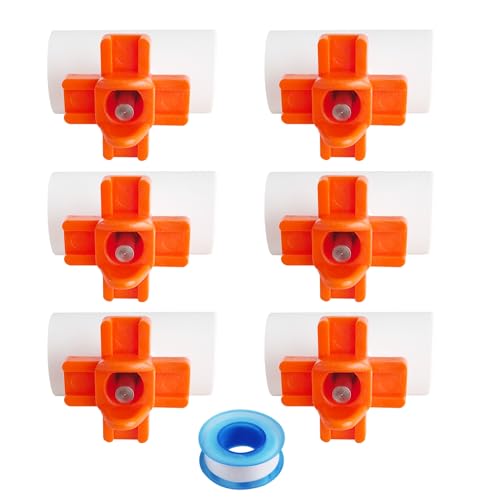 Bonchoice DIY NonLeak Horizontale Seitenmontage Erwachsene Hühnernippel Tränke Bewässerungsautomat Geflügelnippel Kit Hühnerbewässerungssystem (Orange, 6) von Bonchoice