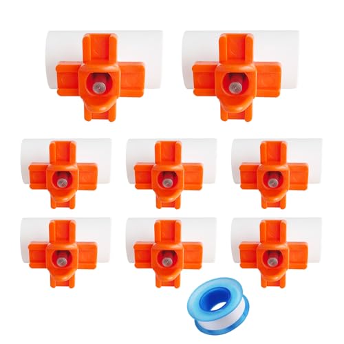 Bonchoice DIY NonLeak Horizontale Seitenmontage Erwachsene Hühnernippel Tränke Bewässerungsautomat Geflügelnippel Kit Hühnerbewässerungssystem (Orange, 8) von Bonchoice