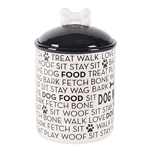 Bone Dry Black & White Dog Bone Keramiknapf & Kanister, 5,5 x 5,5 x 8,25, Schwarz Bone Dry Black & White Dog Bone Keramiknapf & Kanister, 5,5 x 5,5 x 8,25, Schwarz von Bone Dry