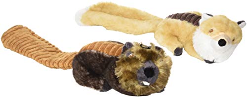 Bone Dry DII Crinkle Lärm, Quietschgeräusche Hunde Spielzeug, Woodland Friends Plüsch Pet Spielzeug für kleine, mittelgroße und große Hunde von Bone Dry