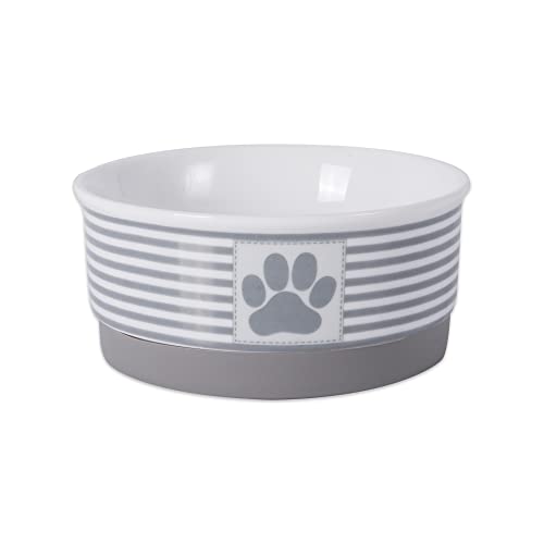 Bone Dry Paw & Patch Ceramic Pet Collection, Small Bowl, 4.25x2", Gray von Bone Dry