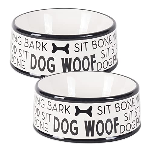 Bone Dry DII Knochen Trockenfutter und Wasser für Haustiere, ideal für Futter und Leckerlis, für Hunde und Katzen, Set of 2, schwarz von Bone Dry