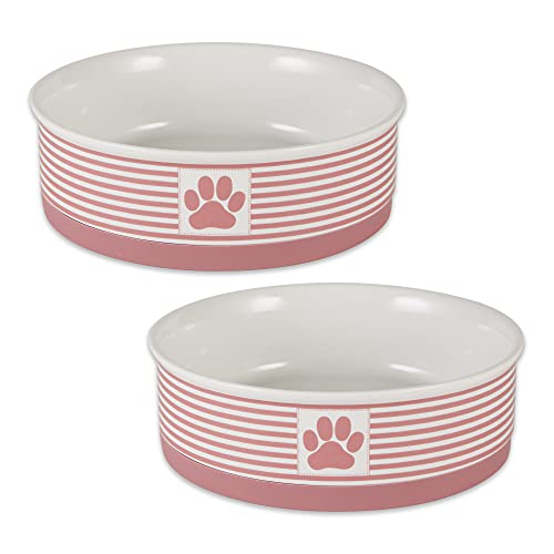 Bone Dry Paw & Patch Keramik-Haustier-Kollektion, großes Set, 19 x 6,1 cm, Rose, 2-teilig von Bone Dry