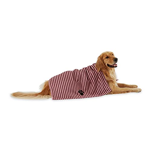 Bone Dry Fellpflegetuch-Kollektion, saugfähige Mikrofaser, Größe XL, 104 x 60 cm, gestreift, Cranberry von Bone Dry