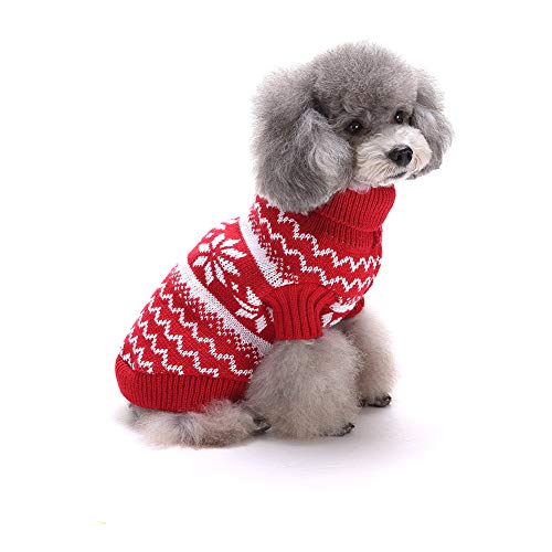 Bongles Weihnachten Pullover Für Hunde Weihnachten Nette Hundejacke Wintermantel Weiche Strickpullover Mit Ren Für Welpen Haustier von Bongles