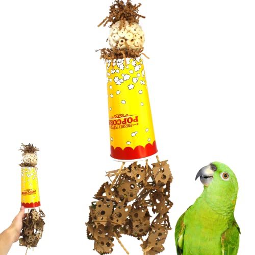 Bonka Bird Toys 2322 Popcorn Crumble Medium Large Bird Toy Popcorn Paper Cardboard Rope Sola Atta Forage Chew Amazons Conure African Greys and Other Similar Birds von Bonka Bird Toys