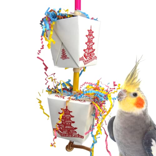 Bonka Bird Toys 3874 Duo Take Out Kleine Medium Vogelspielzeug Austerneimer Leckerli-Box Futtersuche Papier Kauen Shred Nymphensittiche Sittiche Konures und andere ähnliche Vögel von Bonka Bird Toys