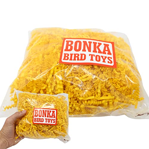 Bonka Bird Toys Farbiges Knisterpapier zum Kauen und Nisten, natürlich, vielseitig einsetzbar, für Projekte, Nymphensittiche, Sittiche, Sittiche, Amazonen und andere ähnliche Vögel, Gelb von Bonka Bird Toys