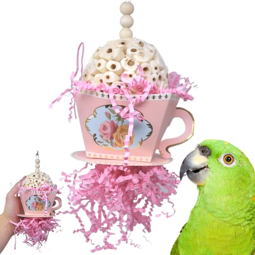 Bonka Bird Toys Sola Teacup 2441 Pink 2447 Blaues natürliches Futtersuche, Kaufuß, Talon, Vogelspielzeug (Rosa) von Bonka Bird Toys