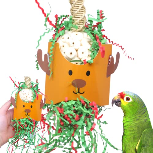 Bonka Bird Toys Weihnachtsmann Weihnachtsmann Rentier Schneemann Klein Mittel Kauen Futter Shred Festliche Urlaubszeit Nymphensittich Sittiche Conure und ähnlich (2429 Weihnachtsrentier) von Bonka Bird Toys