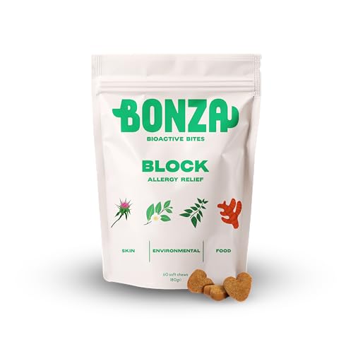 Bonza Bioactive Bites for Dogs – Allergy & Skin Support – Itchy Skin Relief Chew with Botanicals, Omega-3, Probiotics & Prebiotics – Natural Antihistamine, Soothes Skin & Supports Coat – 60 Soft Chews Bonza Bioactive Bites for Dogs – Allergy & Skin Support – Itchy Skin Relief Chew with Botanicals, Omega-3, Probiotics & Prebiotics – Natural Antihistamine, Soothes Skin & Supports Coat – 60 Soft Chews von Bonza