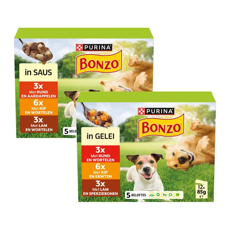 Bonzo Adult Nassfutter in Gelee – Rind, Huhn und Lamm – 12 x 85 g Bonzo Adult Nassfutter in Gelee – Rind, Huhn und Lamm – 12 x 85 g von Bonzo