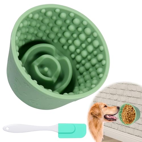 Booaee Anti Schling Napf Hund,Antischlingnapf Hunde Slow Feeder Hundenapf Silikon langsames Fressen Futternapf mit Saugnapf Schleckmatte Hund Katze für Kleine Bis Mittel Große Hunde Katze von Booaee