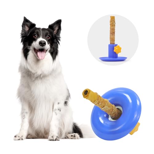 Booche Bully Stick Bolt für Hunde, Leckerli-Halter, hält den letzten Biss fest und verhindert Ersticken, Hundesicherheitsvorrichtung, Silikonabdeckung für Bodenschutz und Geräuschreduzierung, Blau von Booche