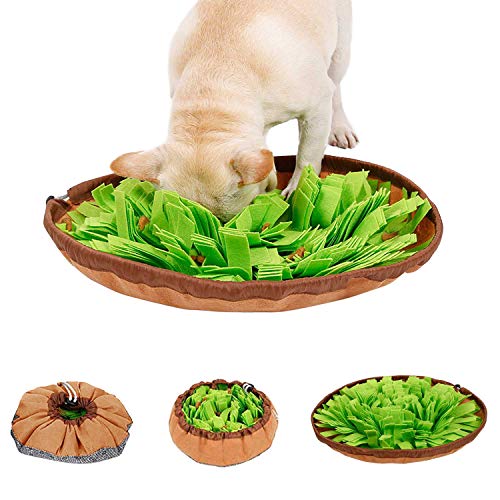 Boodtag Faltbare Schnüffelmatte für Hunde Schnüffeltraining Runde Form Langsame Fütterung Pads Interaktives Spielzeug (Grün) von Boodtag