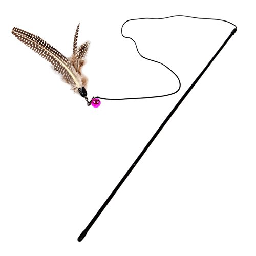 Boodtag Federn Katze Spielzeug mit Glocke Katzenangeln Spielangel Pet Cat Play Sticks Rute Haustier Interaktive Federspielzeug Boodtag Federn Katze Spielzeug mit Glocke Katzenangeln Spielangel Pet Cat Play Sticks Rute Haustier Interaktive Federspielzeug von Boodtag