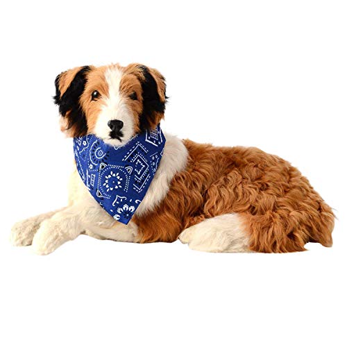 Boodtag Haustierhalstuch Hundebandana Hundehalsband in Größe S,M,L Rot,Blau,Schwarz (L, Blau) von Boodtag
