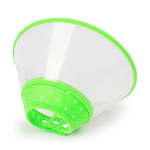 2 x Katzen- und Hundehalsband, Halskrause mit Kegel, elisabethanisches Halsband, für Anti-Biss-Leck-Operationen, Wundheilung, Haustier, Hunde, medizinisch (Grün, XL) von BooeDareno